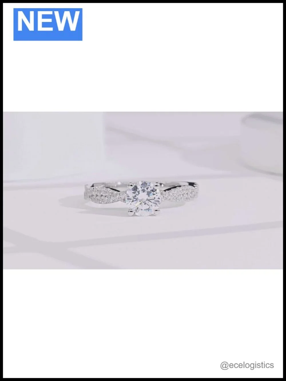 Sterling Silver Twisted Vine Engagement Ring Simulated Diamond Promise Bridal